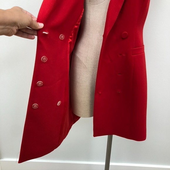 Alice + Olivia Latoya Blazer Mini Dress Perfect Ruby Red Womens 6 Sleeveless - Picture 8 of 15